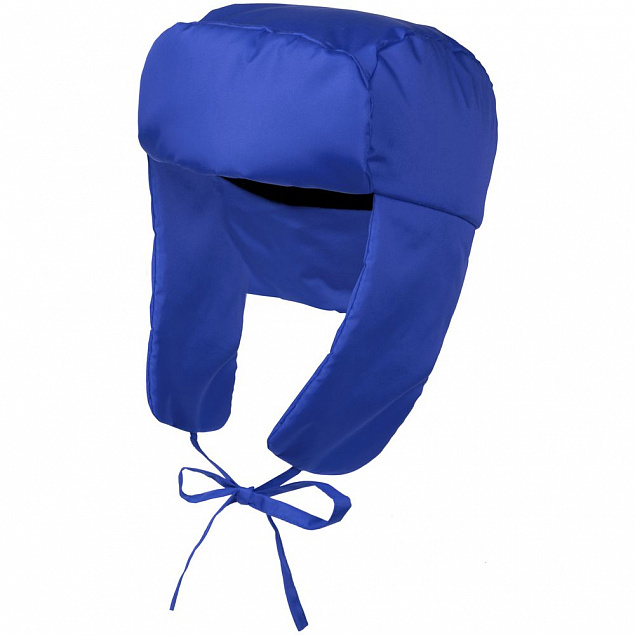 Шапка-ушанка Shelter, ярко-синяя с логотипом  заказать по выгодной цене в кибермаркете AvroraStore