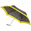 Зонт складной R Pattern, черный в белый горох с желтым кантом с логотипом  заказать по выгодной цене в кибермаркете AvroraStore