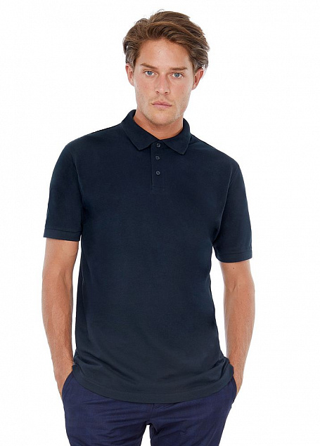 Рубашка поло Safran черная с логотипом  заказать по выгодной цене в кибермаркете AvroraStore