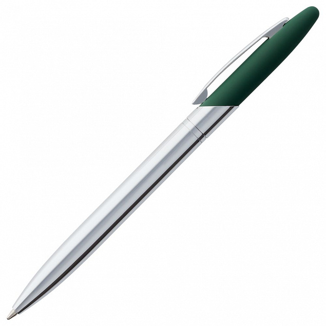 Ручка шариковая Dagger Soft Touch, зеленая с логотипом  заказать по выгодной цене в кибермаркете AvroraStore