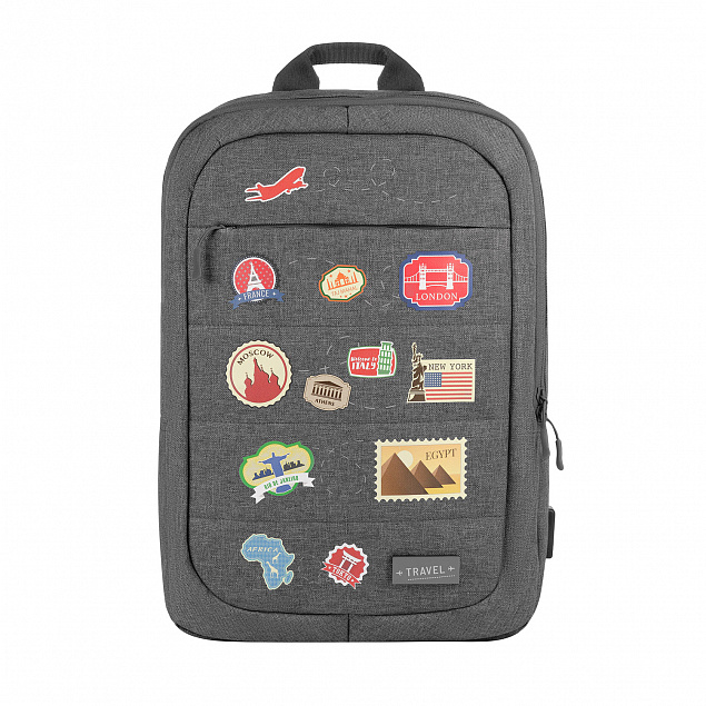 Рюкзак Eclipse с USB разъемом, серый с логотипом  заказать по выгодной цене в кибермаркете AvroraStore