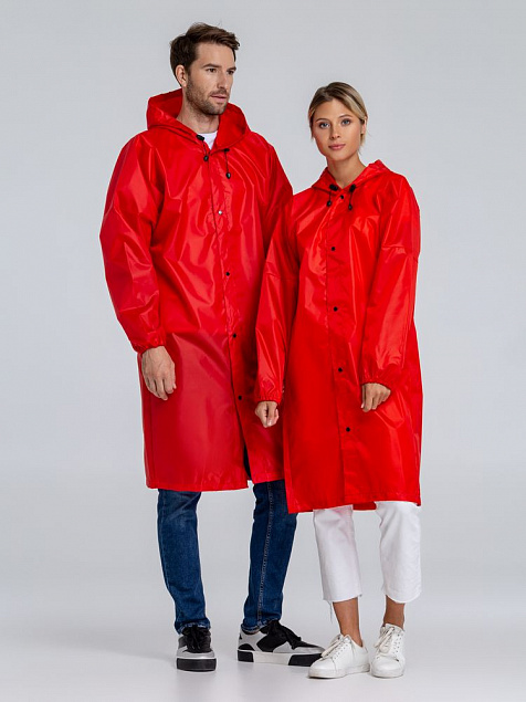 Дождевик унисекс Rainman Strong, красный с логотипом  заказать по выгодной цене в кибермаркете AvroraStore