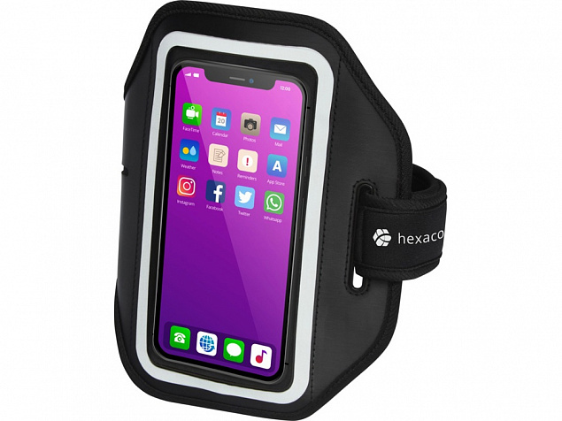 Браслет Haile для смартфона с отображением дисплея и прозрачным чехлом, черный с логотипом  заказать по выгодной цене в кибермаркете AvroraStore
