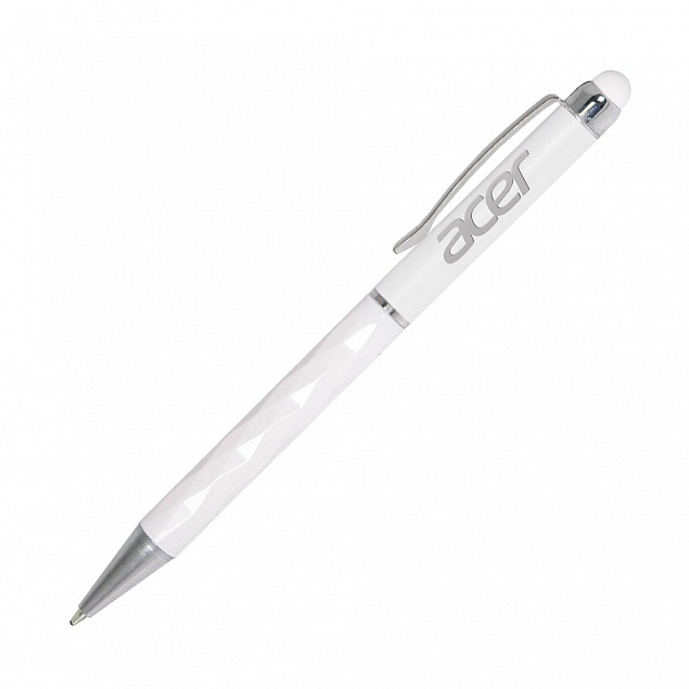 Шариковая ручка Crystal, белая с логотипом  заказать по выгодной цене в кибермаркете AvroraStore