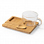 Набор MORKEL:чашка, ложка, подставка, бамбук, боросиликатное стекло с логотипом  заказать по выгодной цене в кибермаркете AvroraStore