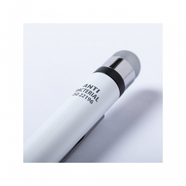 Ручка со стилусом из антибактерильного пластика с логотипом  заказать по выгодной цене в кибермаркете AvroraStore