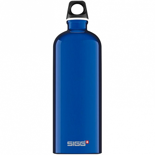 Бутылка для воды Traveller 1000, синяя с логотипом  заказать по выгодной цене в кибермаркете AvroraStore