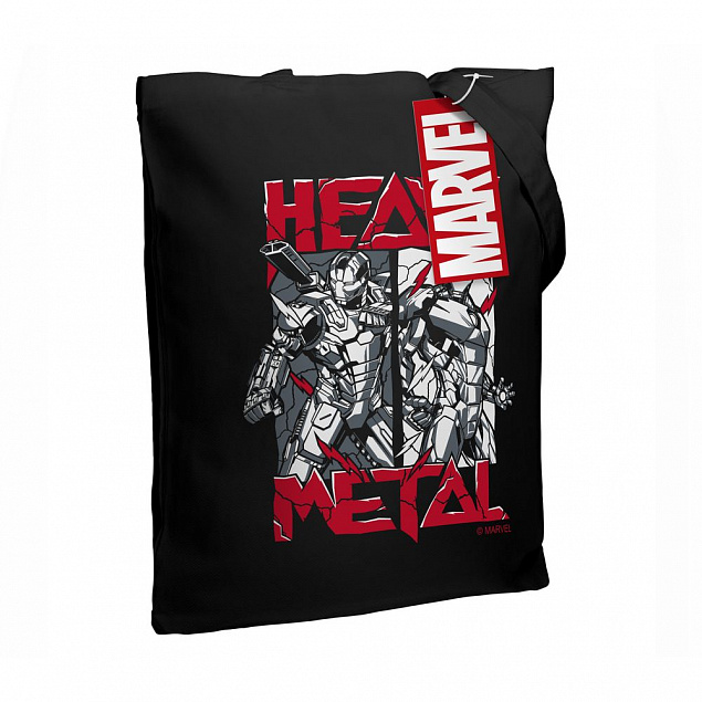 Холщовая сумка Heavy Metal, черная с логотипом  заказать по выгодной цене в кибермаркете AvroraStore