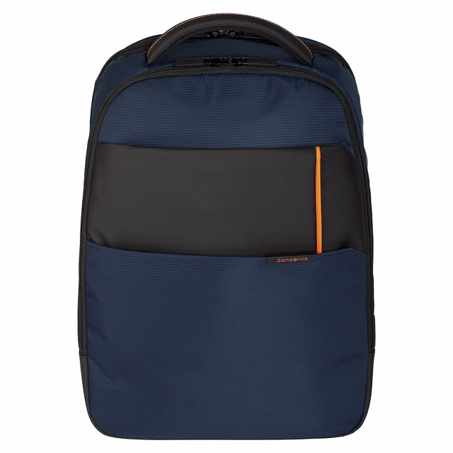 Рюкзак для ноутбука Qibyte Laptop Backpack, синий с черными вставками с логотипом  заказать по выгодной цене в кибермаркете AvroraStore