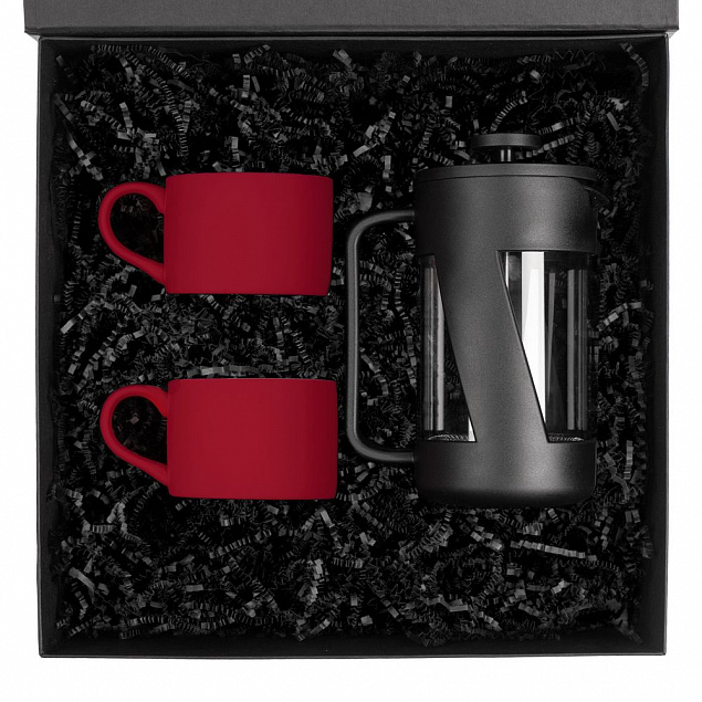 Набор для чая на 2 персоны Best Morning, красный с логотипом  заказать по выгодной цене в кибермаркете AvroraStore