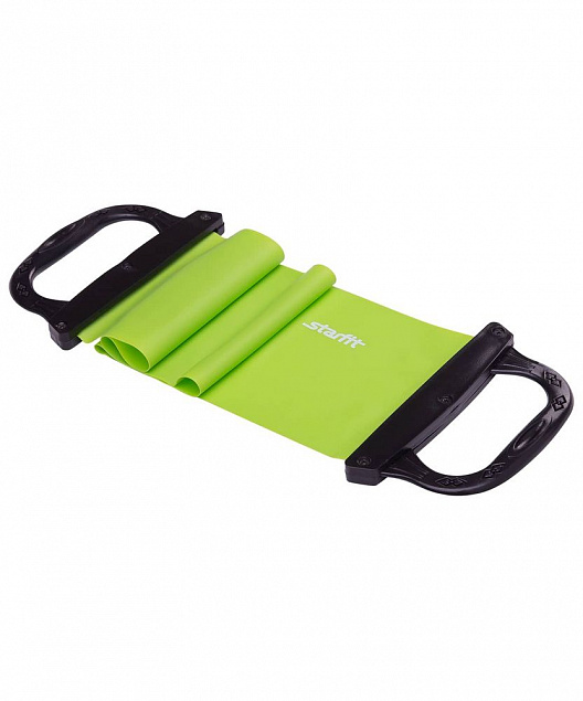 Эспандер ленточный c жесткими ручками Straight, зеленый с логотипом  заказать по выгодной цене в кибермаркете AvroraStore