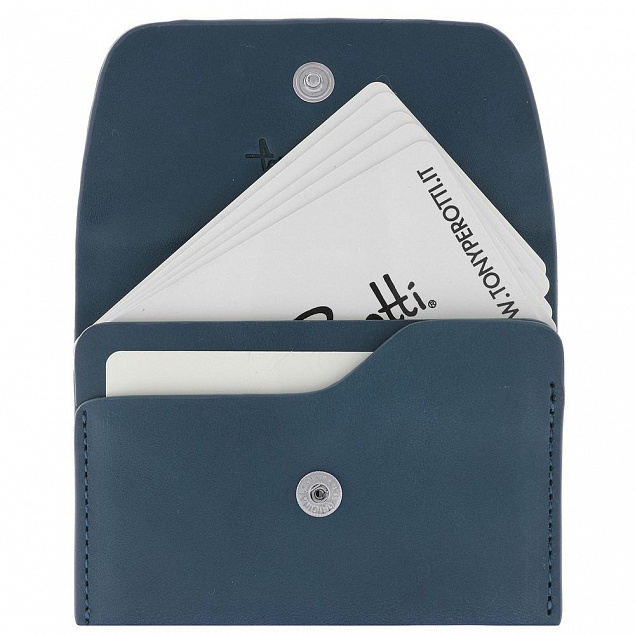 Футляр для карточек Vernazza, горизонтальный, синий с логотипом  заказать по выгодной цене в кибермаркете AvroraStore