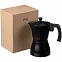 Гейзерная кофеварка Siena, черная с логотипом  заказать по выгодной цене в кибермаркете AvroraStore