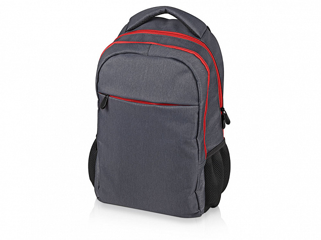 Рюкзак Metropolitan, серый с красной молнией и красной подкладкой с логотипом  заказать по выгодной цене в кибермаркете AvroraStore