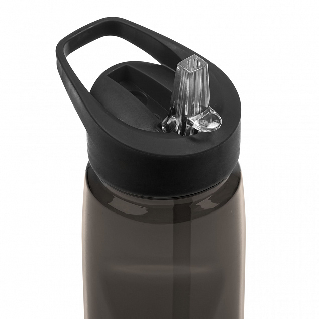 Спортивная бутылка Start, черная с логотипом  заказать по выгодной цене в кибермаркете AvroraStore