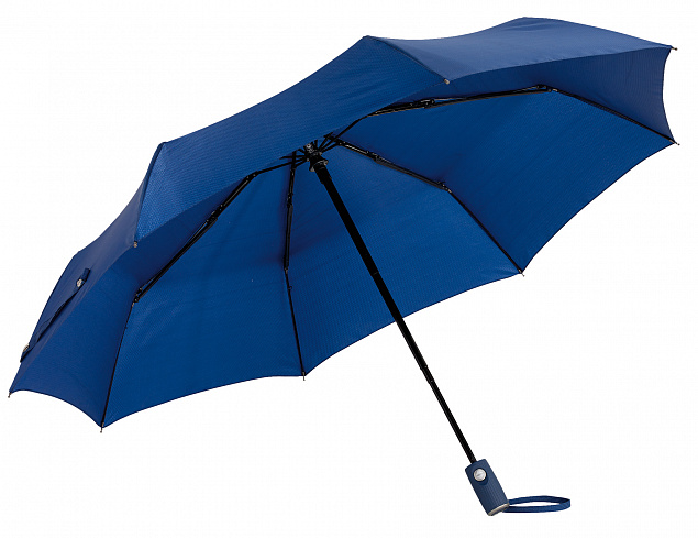 Автоматический ветрозащитный карманный зонт ORIANA, темно-синий с логотипом  заказать по выгодной цене в кибермаркете AvroraStore