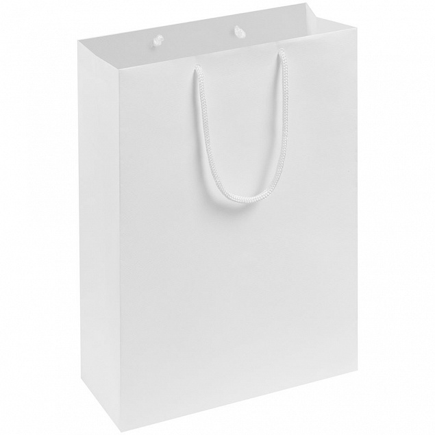Пакет «Крафт», белый, M с логотипом  заказать по выгодной цене в кибермаркете AvroraStore