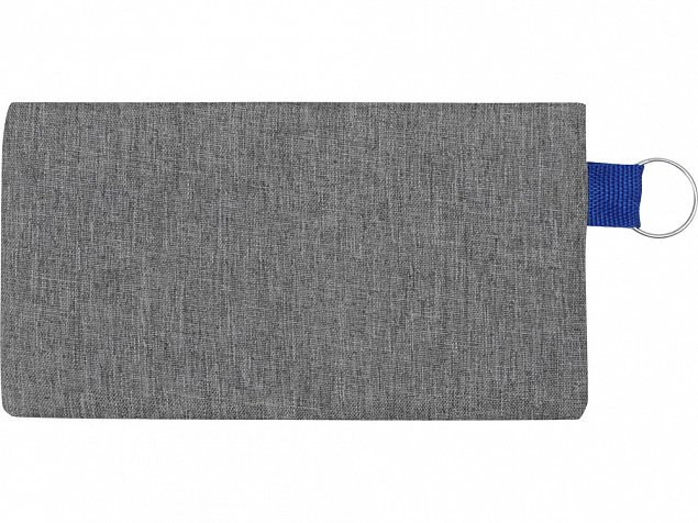 Универсальный пенал из переработанного полиэстера RPET Holder, серый/синий с логотипом  заказать по выгодной цене в кибермаркете AvroraStore