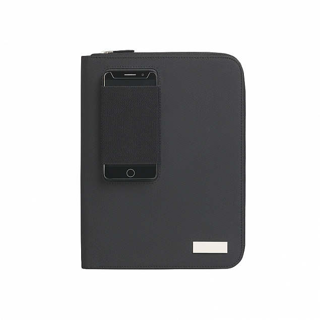 Папка с зарядным устройством 5000 mAh и блокнотом, черная с логотипом  заказать по выгодной цене в кибермаркете AvroraStore