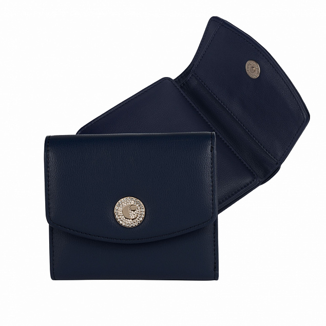 Женский кошелек Harlow,синий с логотипом  заказать по выгодной цене в кибермаркете AvroraStore