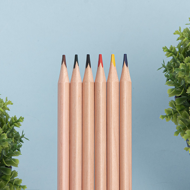 Набор цветных карандашей KINDERLINE small,6 цветов с логотипом  заказать по выгодной цене в кибермаркете AvroraStore