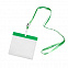 Ланъярд с держателем для бейджа; зеленый; 11,2х0,5 см; полиэстер, пластик; тампопечать, шелкогр с логотипом  заказать по выгодной цене в кибермаркете AvroraStore