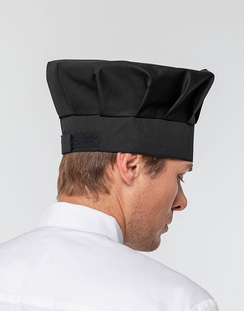 Колпак поварской Cookery, черный с логотипом  заказать по выгодной цене в кибермаркете AvroraStore