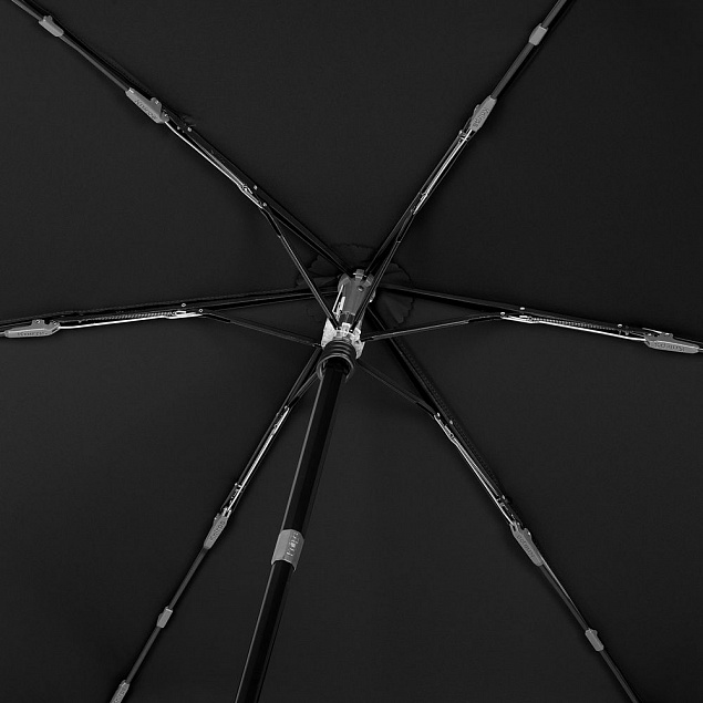 Зонт складной TS220 с безопасным механизмом, черный с логотипом  заказать по выгодной цене в кибермаркете AvroraStore
