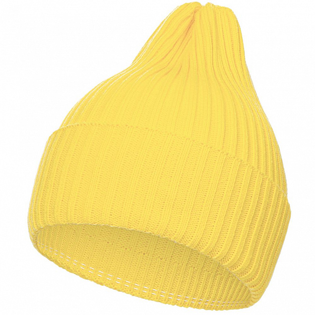 Шапка Yong, светло-желтая с логотипом  заказать по выгодной цене в кибермаркете AvroraStore