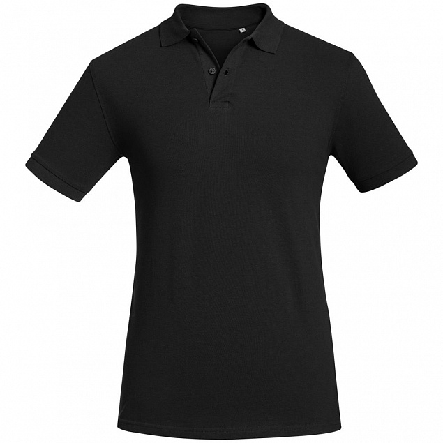 Рубашка поло мужская Inspire черная с логотипом  заказать по выгодной цене в кибермаркете AvroraStore