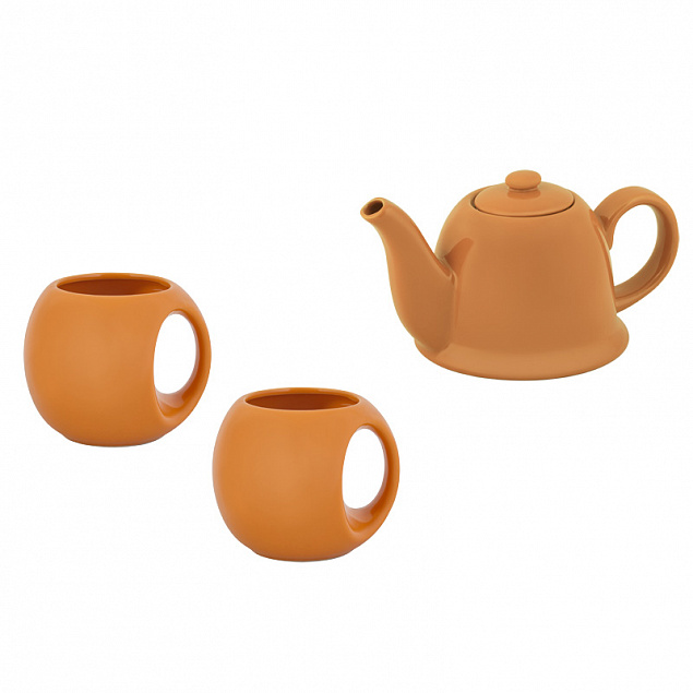 Набор чайный "СлуЧАЙный восторг", оранжевый/белый с логотипом  заказать по выгодной цене в кибермаркете AvroraStore