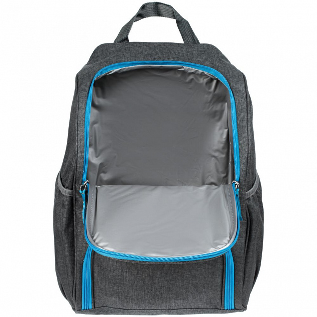 Изотермический рюкзак Liten Fest, серый с синим с логотипом  заказать по выгодной цене в кибермаркете AvroraStore