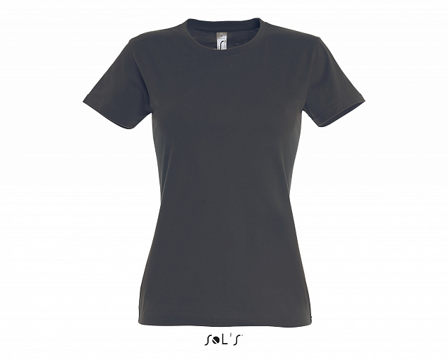 Фуфайка (футболка) IMPERIAL женская,Тёмно-серый/графит 3XL с логотипом  заказать по выгодной цене в кибермаркете AvroraStore