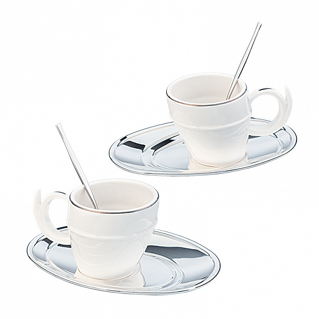 Сервиз чайный "Ricciolo"на две персоны, серебро с логотипом  заказать по выгодной цене в кибермаркете AvroraStore