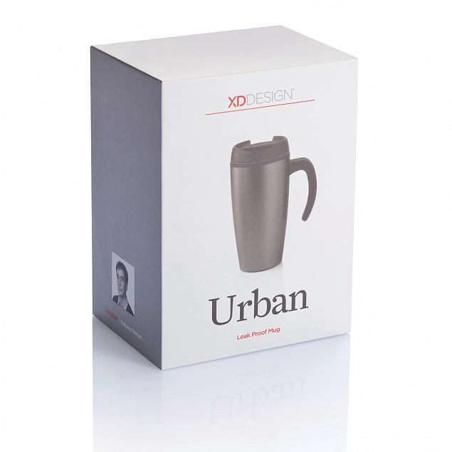 Термокружка Urban, 400 мл, серый с логотипом  заказать по выгодной цене в кибермаркете AvroraStore