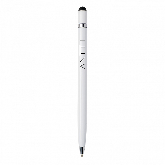 Металлическая ручка Simplistic, белый с логотипом  заказать по выгодной цене в кибермаркете AvroraStore