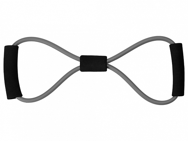 Эспандер в форме 8, серый/черный с логотипом  заказать по выгодной цене в кибермаркете AvroraStore
