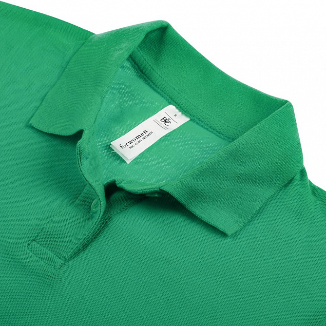 Рубашка поло женская ID.001 зеленая с логотипом  заказать по выгодной цене в кибермаркете AvroraStore