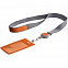 Чехол для пропуска с лентой и ретрактором Devon, оранжевый с логотипом  заказать по выгодной цене в кибермаркете AvroraStore
