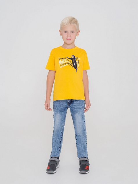 Футболка детская «Гидонисты», желтая с логотипом  заказать по выгодной цене в кибермаркете AvroraStore