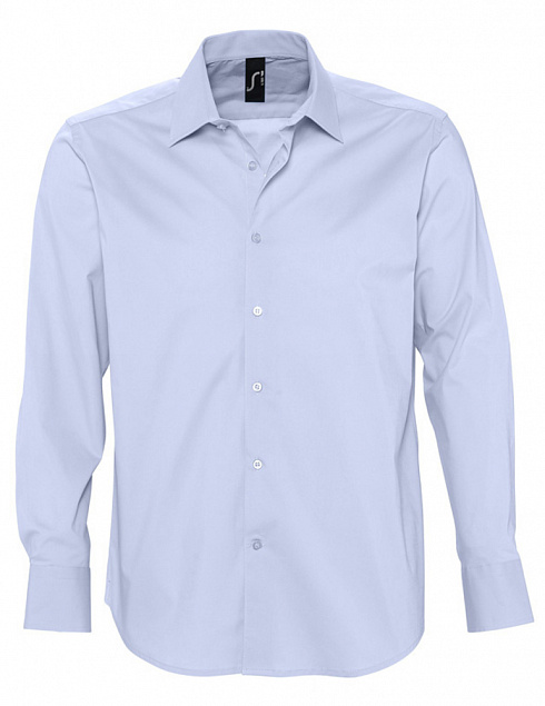 Рубашка мужская с длинным рукавом BRIGHTON, голубая с логотипом  заказать по выгодной цене в кибермаркете AvroraStore