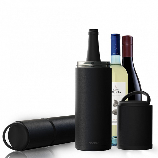 Термофутляр для вина Vin Blanc, черный с логотипом  заказать по выгодной цене в кибермаркете AvroraStore