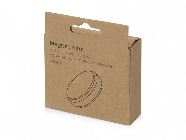 Магнитный держатель для телефона Magpin mini, черный/стальной с логотипом  заказать по выгодной цене в кибермаркете AvroraStore