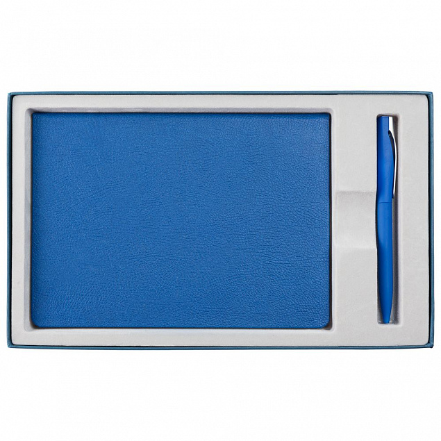 Коробка Adviser под ежедневник, ручку, синяя с логотипом  заказать по выгодной цене в кибермаркете AvroraStore