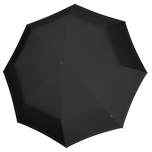 Складной зонт U.090, черный с неоново-зеленым с логотипом  заказать по выгодной цене в кибермаркете AvroraStore
