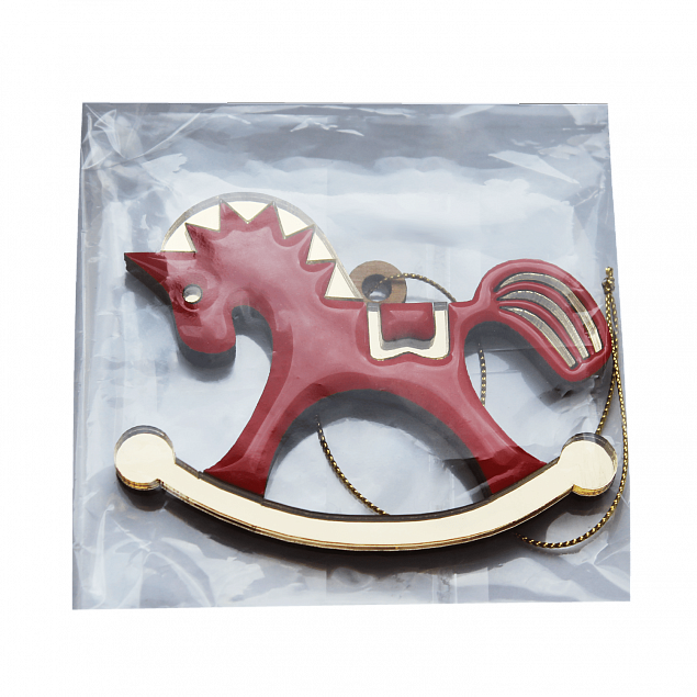 Ёлочная игрушка Лошадка (красный) с логотипом  заказать по выгодной цене в кибермаркете AvroraStore