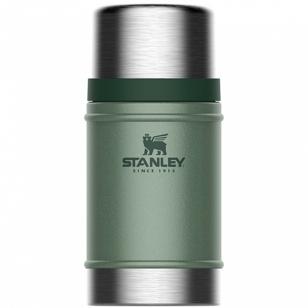 Термос для еды Stanley Classic 700, темно-зеленый с логотипом  заказать по выгодной цене в кибермаркете AvroraStore