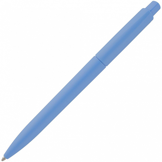 Ручка шариковая Crest, голубая с логотипом  заказать по выгодной цене в кибермаркете AvroraStore