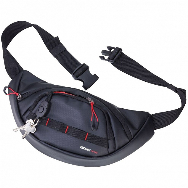 Поясная сумка Hip Bag, черная с логотипом  заказать по выгодной цене в кибермаркете AvroraStore