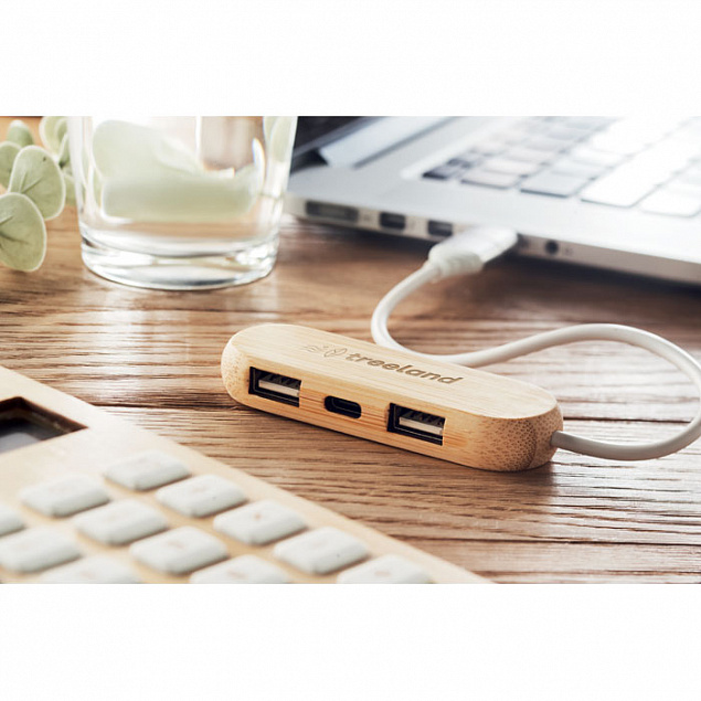 3-портовый USB-концентратор с д с логотипом  заказать по выгодной цене в кибермаркете AvroraStore